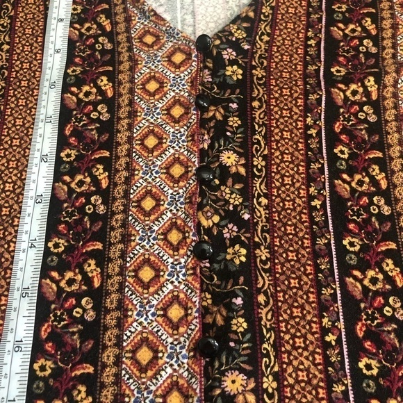 Daytrip Boho Button Down Floral V-Neck Flowy Long Sleeve Top L - Picture 13 of 13